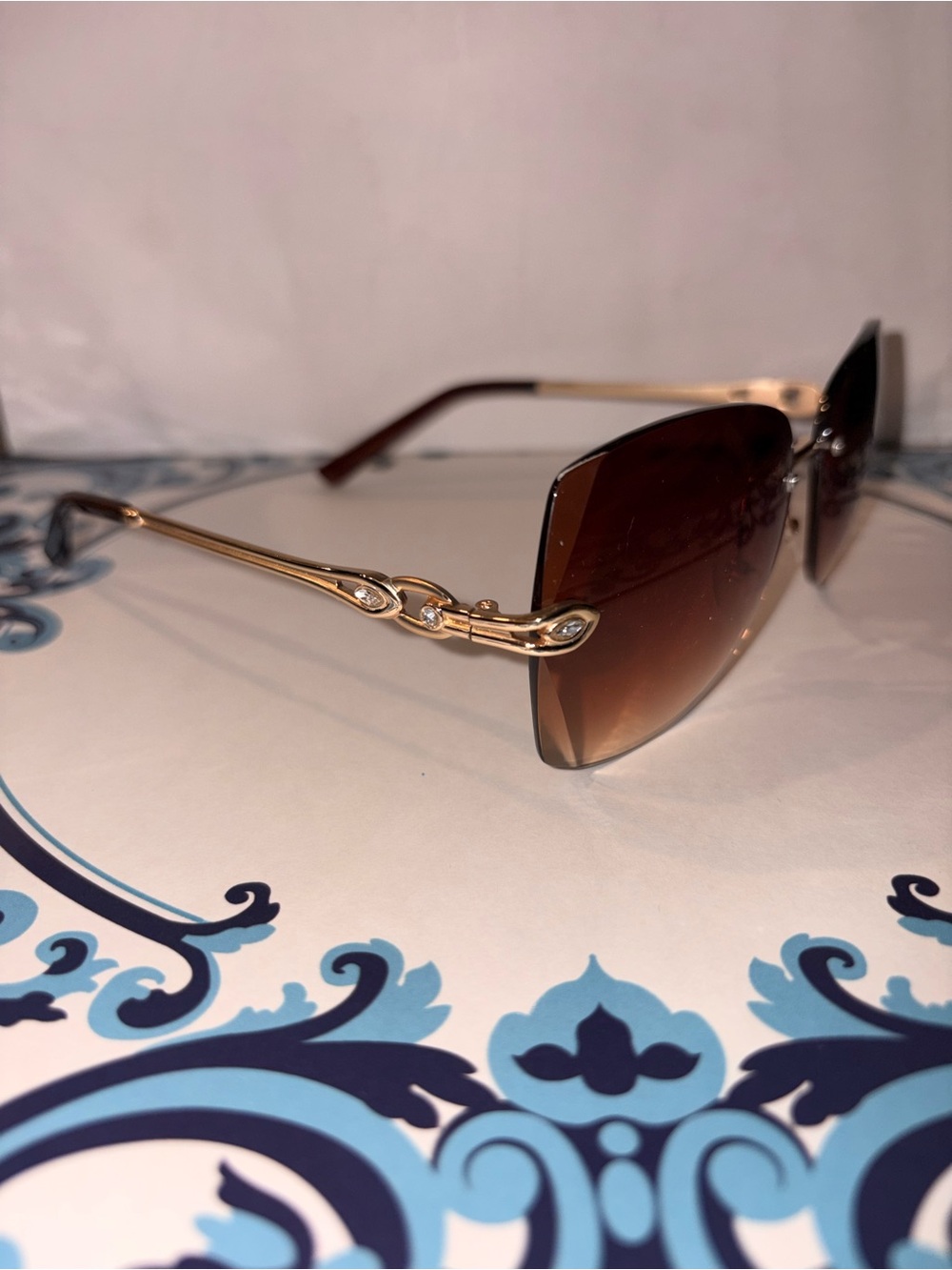 New Gold Frame Brown/Red Women's Sunglasses